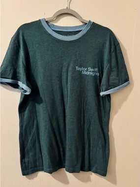 Taylor Swift Midnights Album Concert Tour Dark Green Ringer T-Shirt